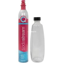SodaStream Quick Connect CO₂-Reservezylinder +1 Glaskaraffe, Für Wassersprudler