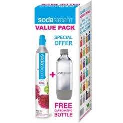 SodaStream Reserve CO₂-Zylinder 60L+ PET-Flasche 1L, Für Wassersprudler